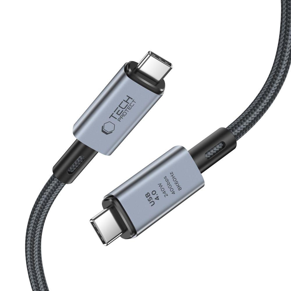 Kabel przewód USB-C PD 240W 8K 40Gbps 2m - szary