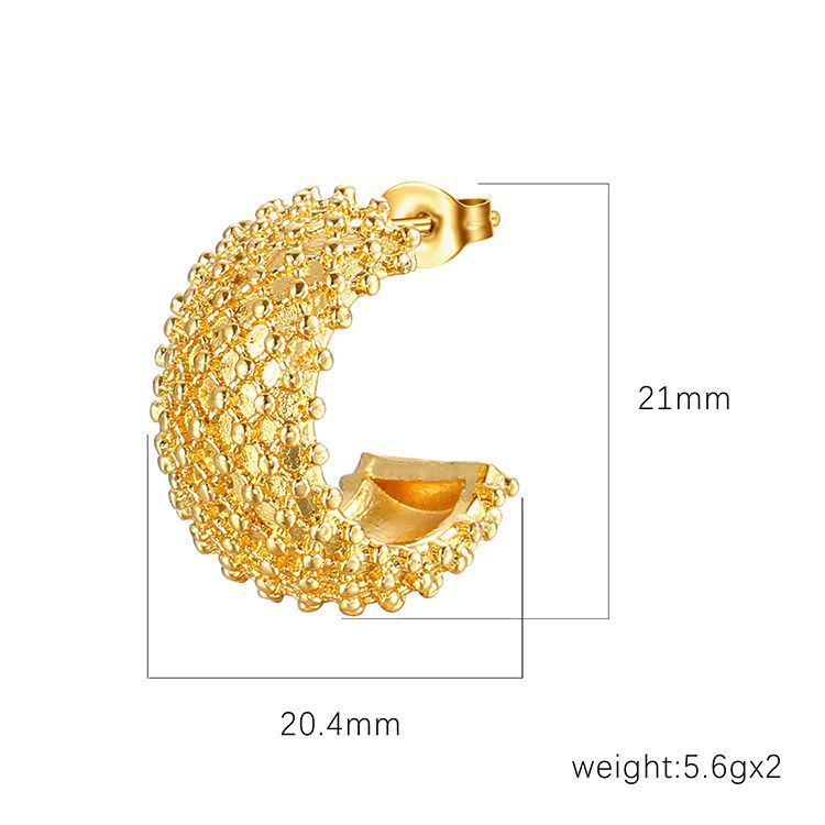 18K Gold Retro Light Luxury Style Stainless Steel Earrings for Women