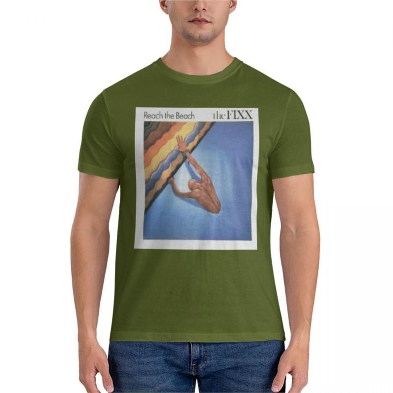The Fixxs Reach The Beach Album Multicolored Classic TShirt Black Tshirts for Men New Edition T Shirt