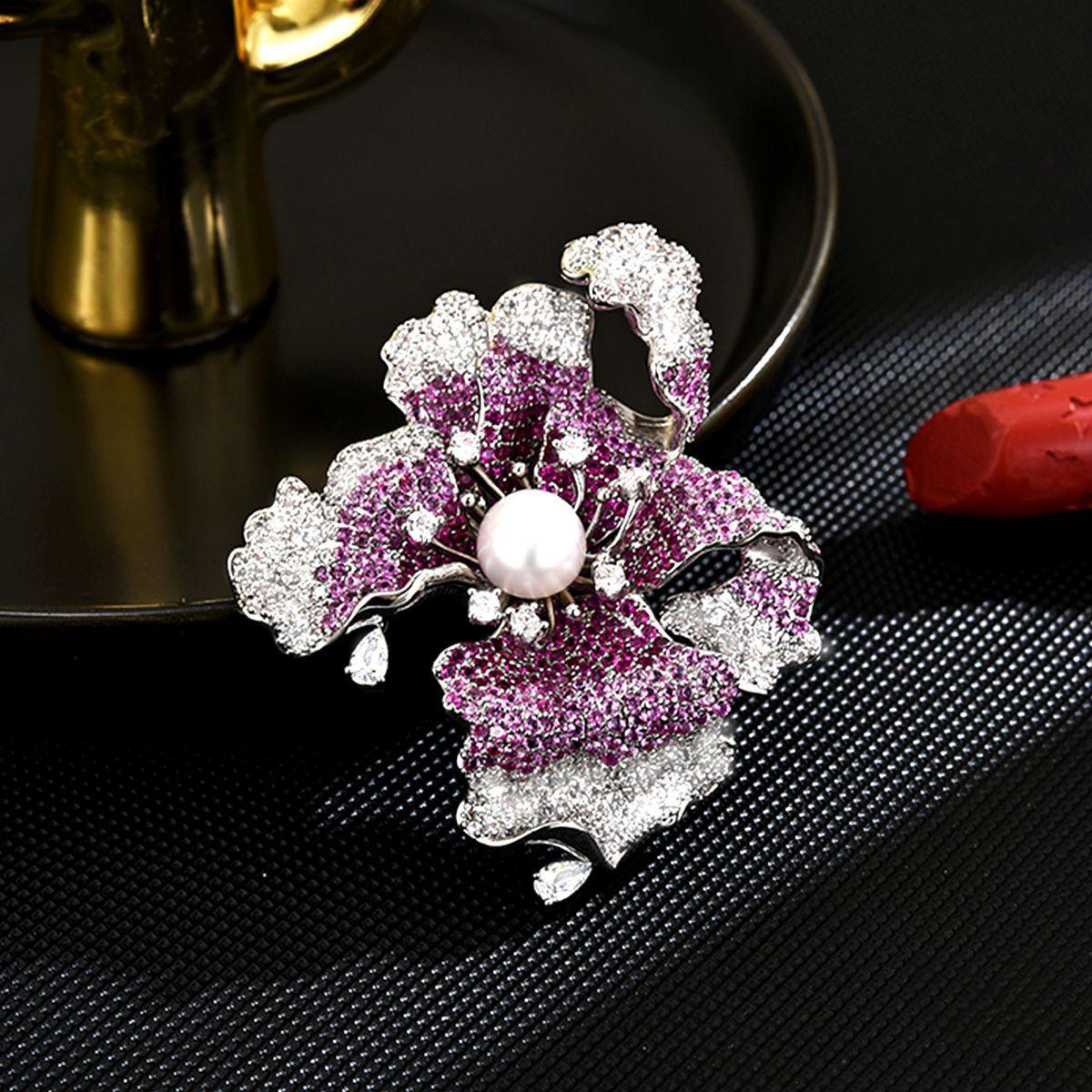 

Women s Light Luxury Design Elegant Three-Dimensional Peony Flower Brooch Fashionable And Versatile Niche Design Brooch
