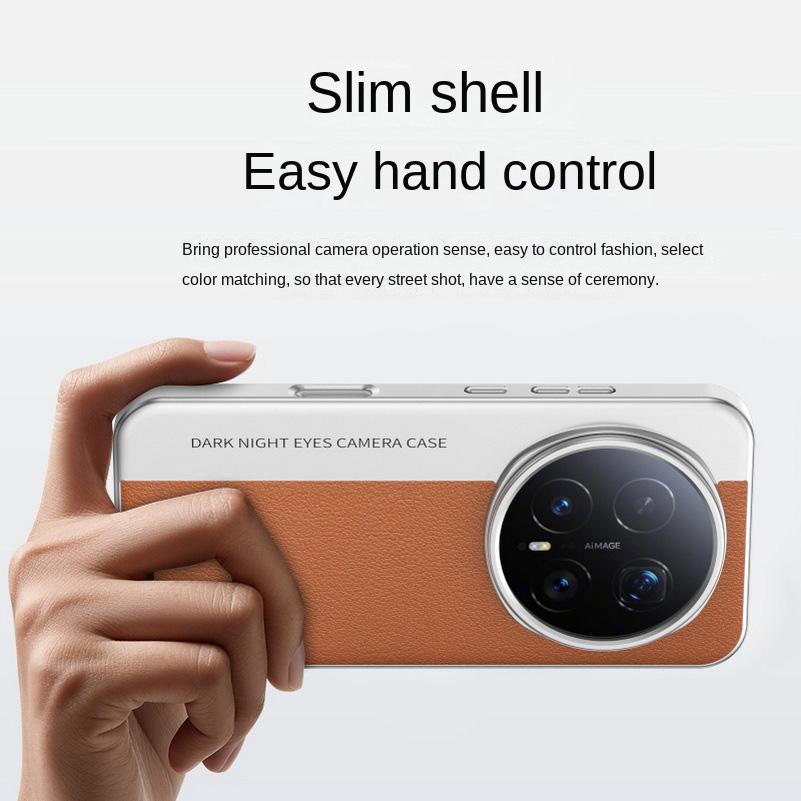 Plain Leather Classic Color-blocked Lens Heightened Case For Honor Magic 8 Pro Magic8 Slim All-inclusive Cover
