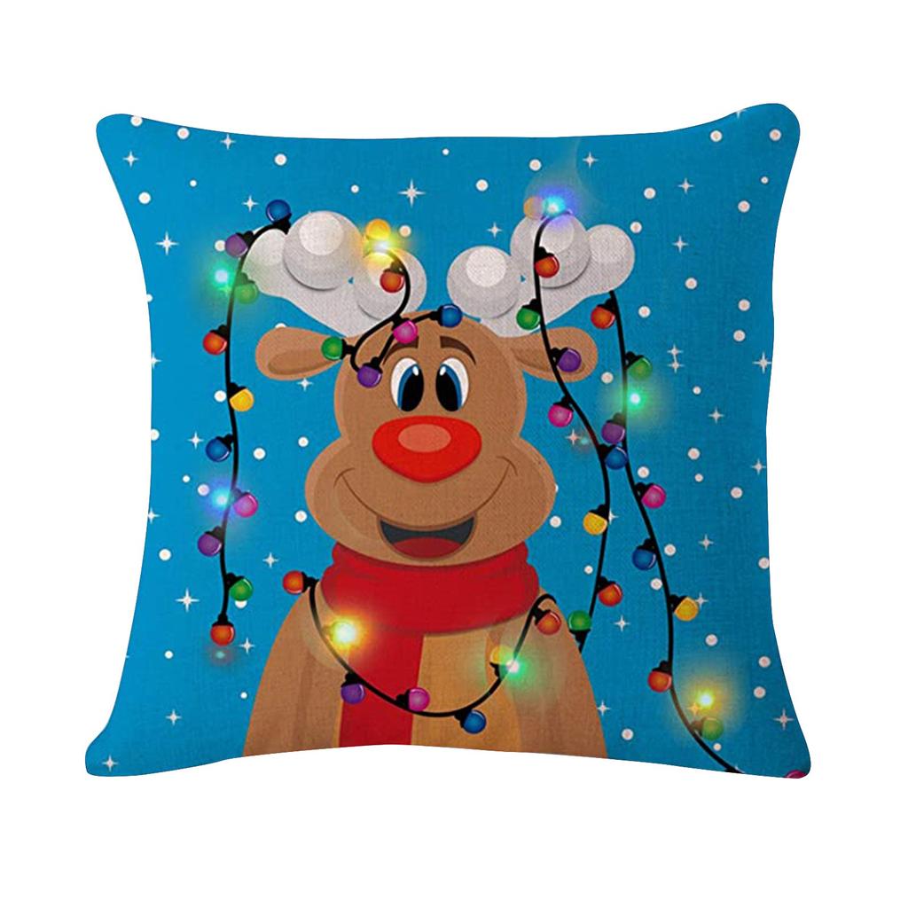 Christmas Lighting LED Cushion Cover Home Decor Throw Pillowcase Sofa Flashing