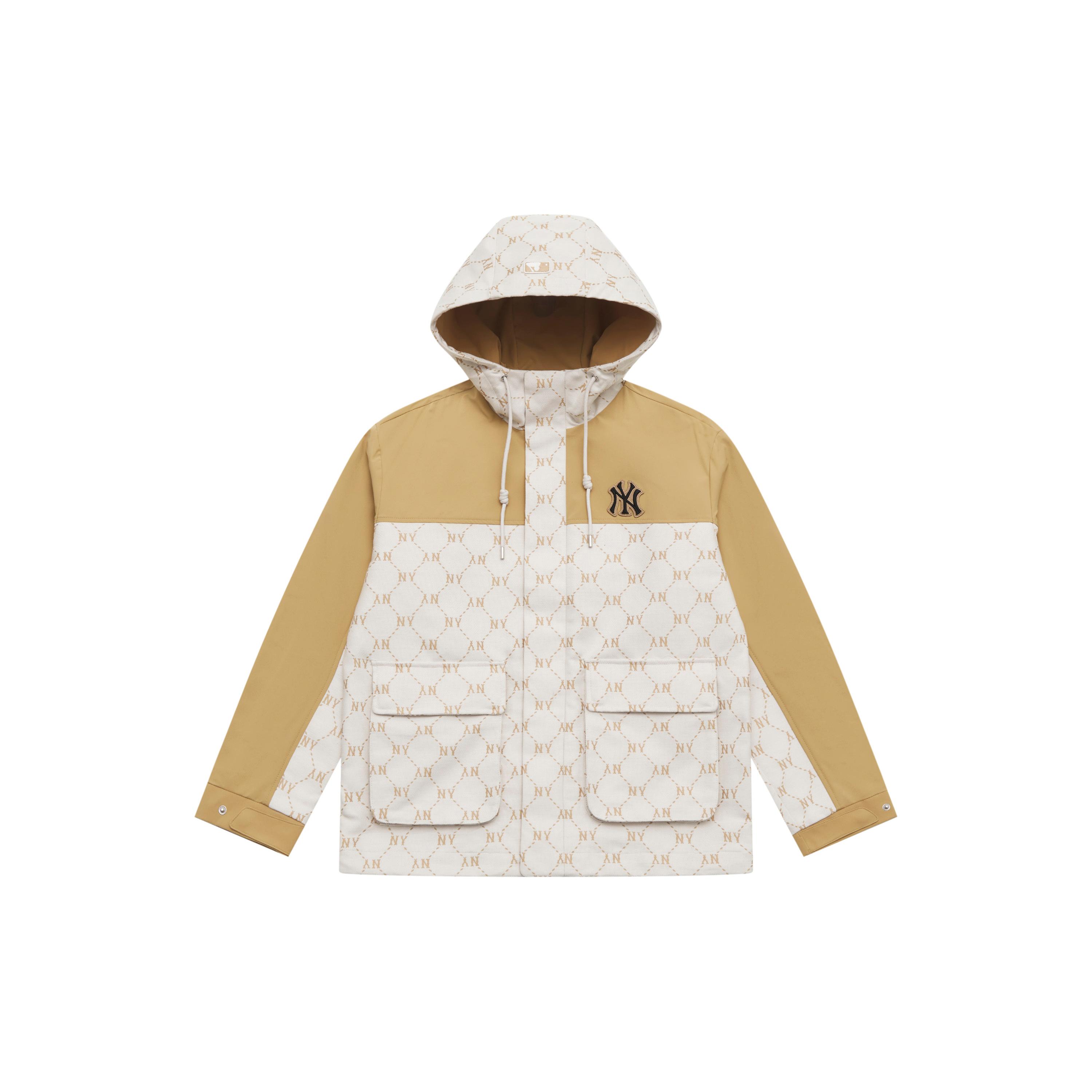 MLB Monogram New York Yankees SS25 Jacket Unisex White/Khaki 3AWJM0151-50CAL M