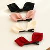 Korean Style 3D Bunny Ear Hair Clip for Baby Girls - Red Princess Bow Accessory