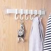 Plastic Adjustable 6 Hook Toilet Kitchen Bathroom Door Towel Hanging Clothes Hook Kitchen Storage