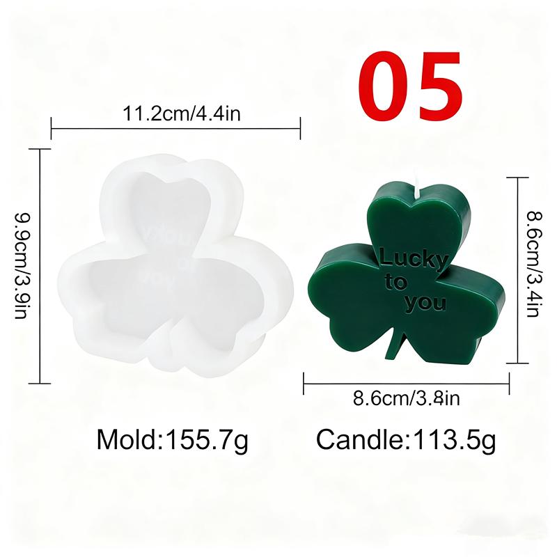 

House Shape Silicone Candle Mold Lucky Leaf Clover Car Design DIY Aromatherapy Candles Cake Decor Home Tabletop Decor