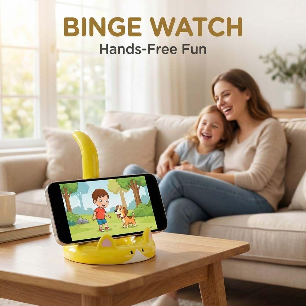 Figure Model Cat Mobile Phone Holder Anti Slip Cat Shape Phone Bracket  Watching TV Phone Support