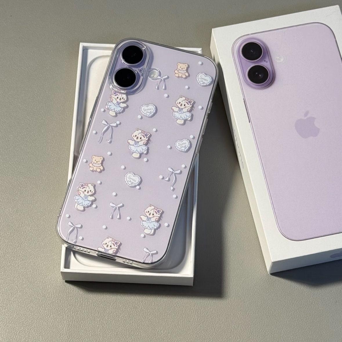 

Очаровательный мультяшный чехол для телефона с котенком для Apple 14-17 Pro Max, XS, XR, 11 - Мягкий чехол iPhone 14