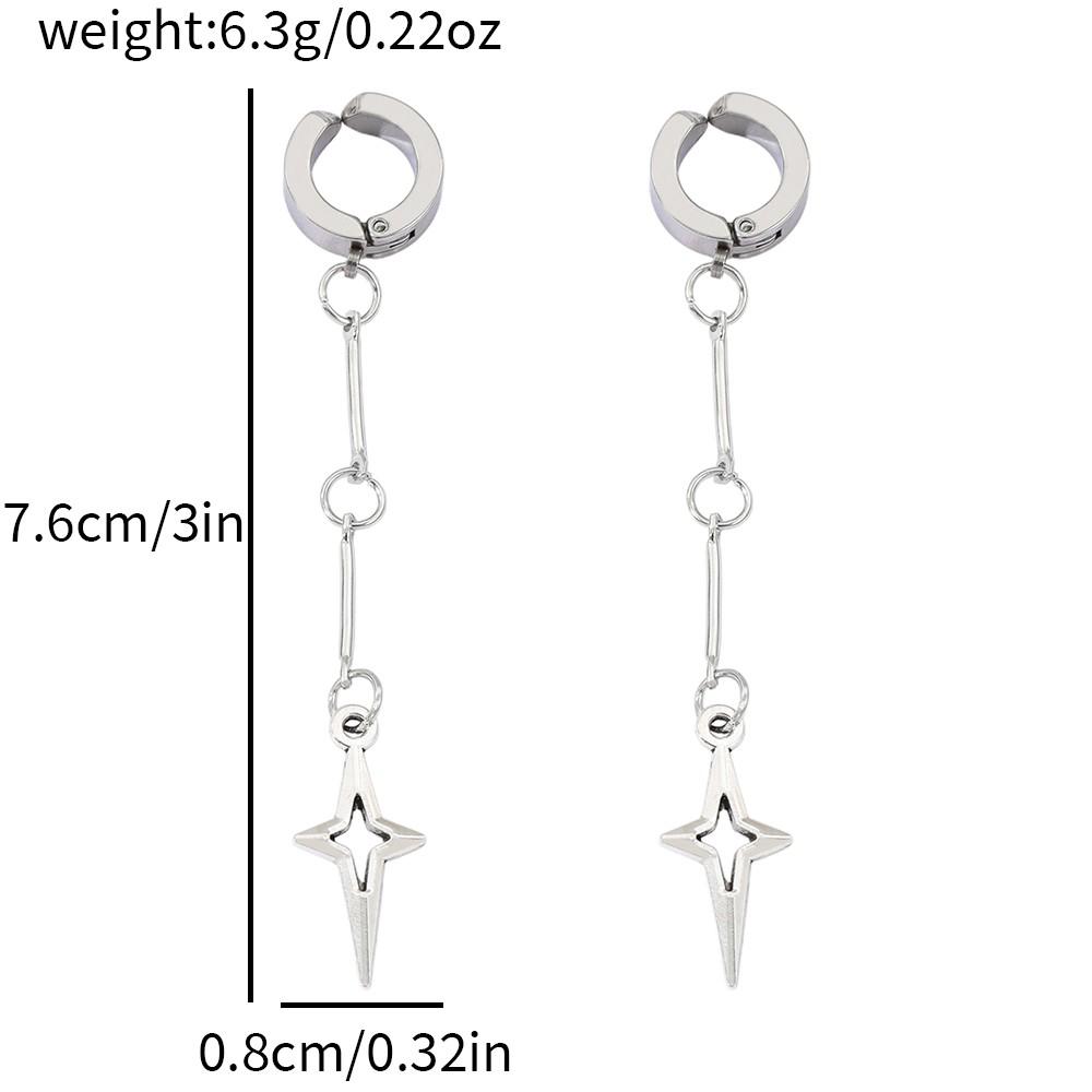 Gothic Jewelry Cross Star Drop Earrings for Women Punk Charms Stitching Rivet Dangle Earrings Korean Fashion Accessories gifts