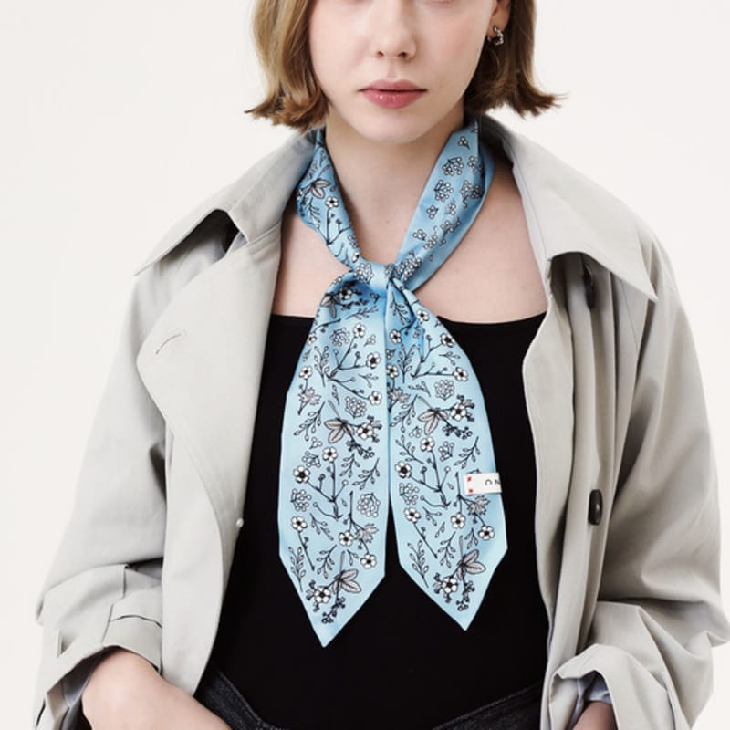 ONSZ ONSZ Blue Floral Twilly Scarf