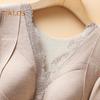 Thermal Bottoming Tops with Built-in Chest Pads DE Velvet Double Layer Warmth Long Sleeve Pullover Tops Solid Color Winter Inner Outer Wear