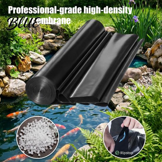 Outdoor Ecological Pond Lining Liner 4x7ft/6.5x10ft/7x10ft HDPE UV Resistant Preformed Aquaculture Heavy Duty Underlayment Easy Cutting for Fountain,