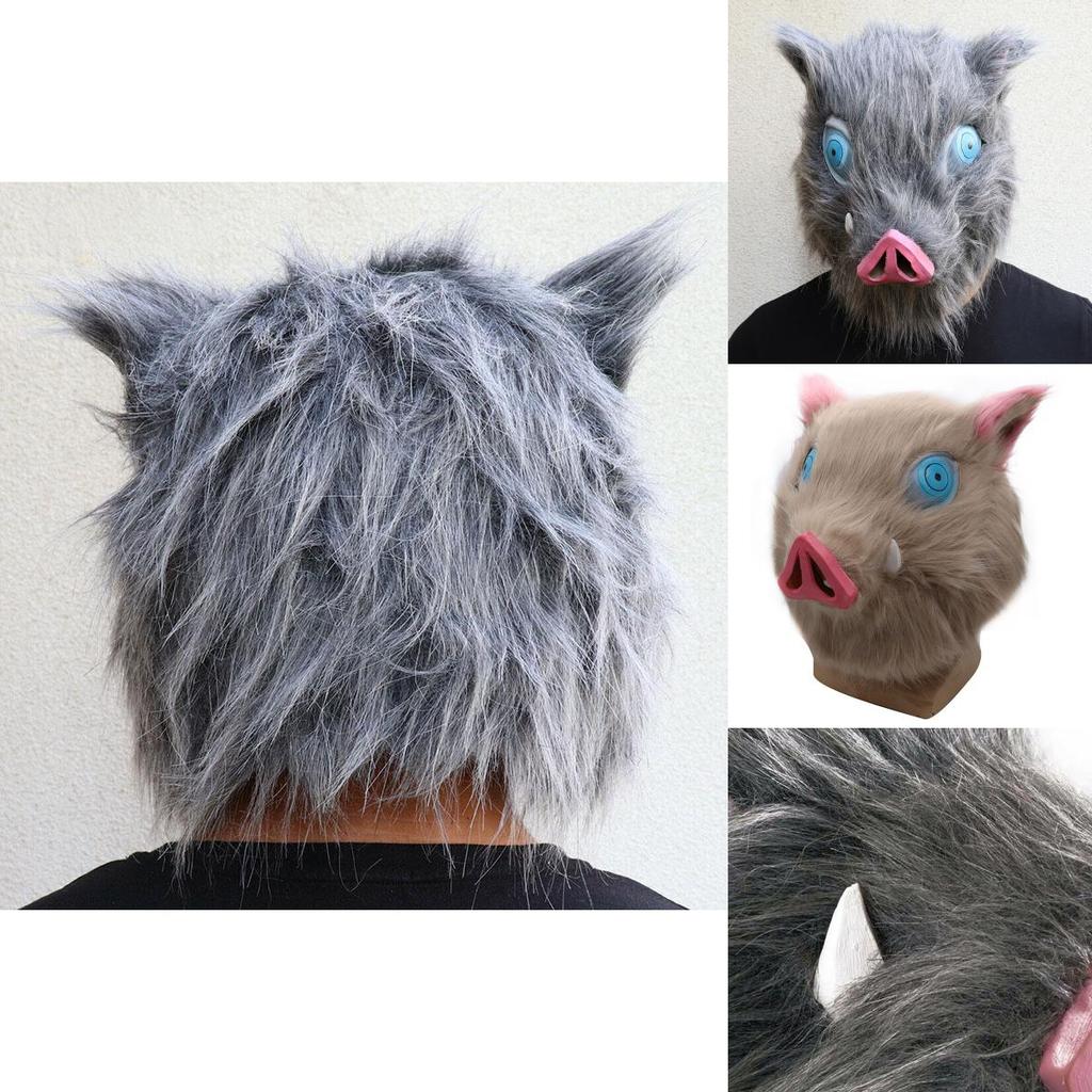High-quality Halloween Demon Slayer Kimetsu No Yaiba Hashibira Inosuke Pig Cosplay Mask For Enthusiasts