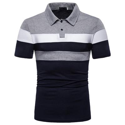 Sommer Neues vielseitiges Herren-Kurzarm-Patchwork-Freizeit-POLO-Shirt