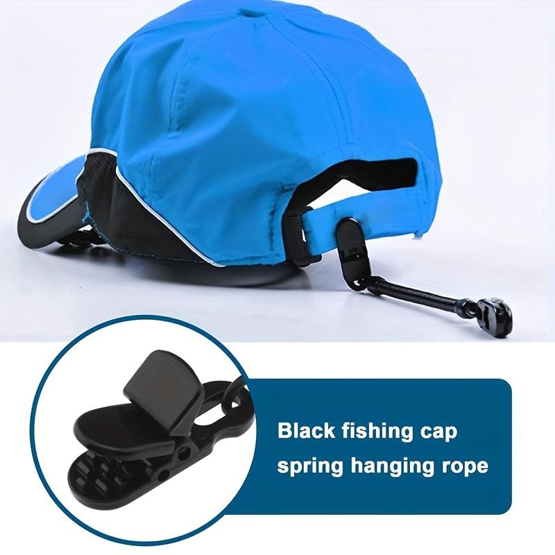 Fishing Hat Clips with Retractable Spring Cord, Adjustable Hat Holder, for Fishing, Hiking, Running,Camping
