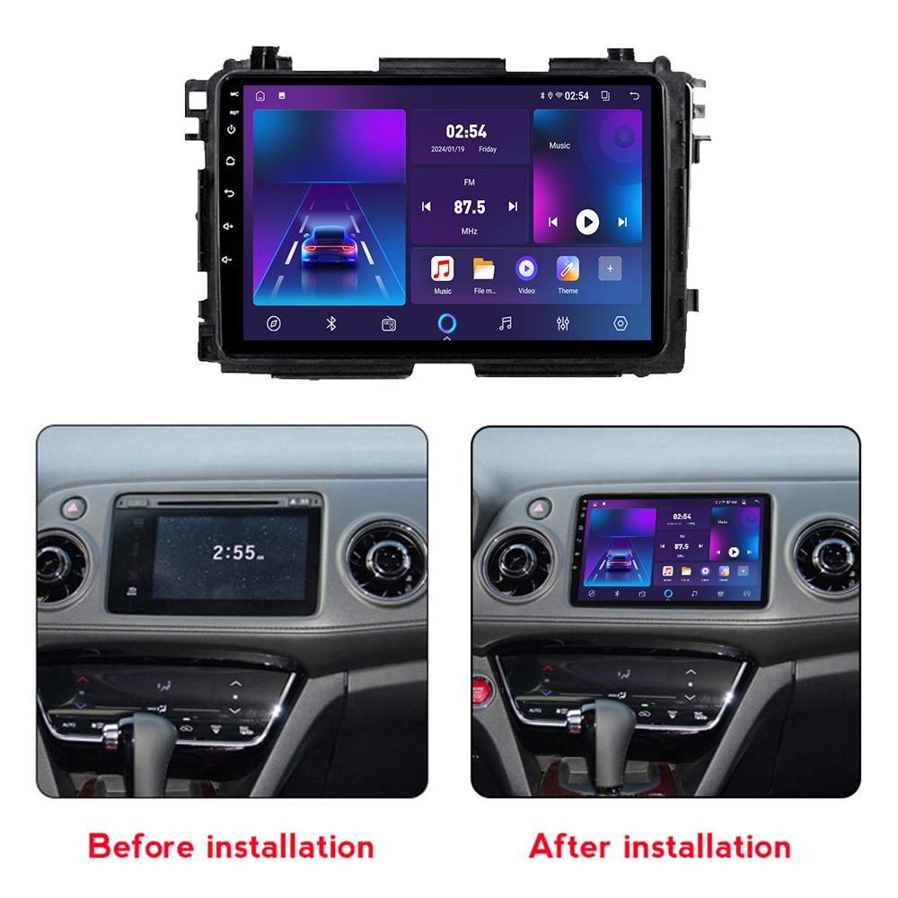 Android Car-Play Car Radio For Honda Vezel HR-V HRV 2015 - 2017 Multimedia Player Head Unit Stereo GPS Navigation BT WIFI,2+64GB