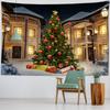 Christmas Snowman Tree Tapestry Cozy Room Xmas Holiday Party Backdrop Wall Hanging Photography Background Decor (