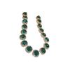 Runder Blumenschmuck-Set mit Ohrringen und Halskette mit quadratischem Diamant-Inlay - Luxusschmuck für Damen