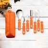 Halloween Förskola Pysselverktyg Pumpa Snideri Kit, Rostfria Stålblad Och Halkfria Fruktköttsrengöringshandtag Skärare, Manuell DIY Jack-O-Lanterns