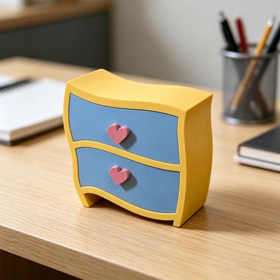 DollHouse Cabinet, Miniature Drawer Cabinet, Simulation DIY Scene Model Decor, Decorative Storage Dresser for Dollhouse Furniture Pretend Play Props