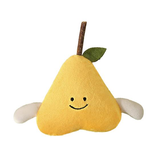 

Pet Toy with Built-in Sound Paper Design Toy Soft Plush Bite Resistance Teething Toy Cute Fruit Shape Interactive Chew Toy for Cats And Pear