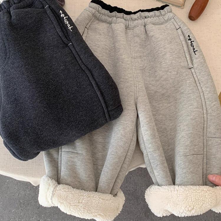 Boys Winter Fleece Lined Thick Warm Straight Leg Pants