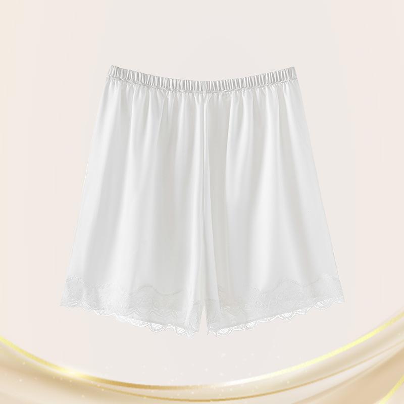 Übergröße Damen Sommer Dünn Satin Spitze Haus Anti-Blendung Sicherheitsshorts