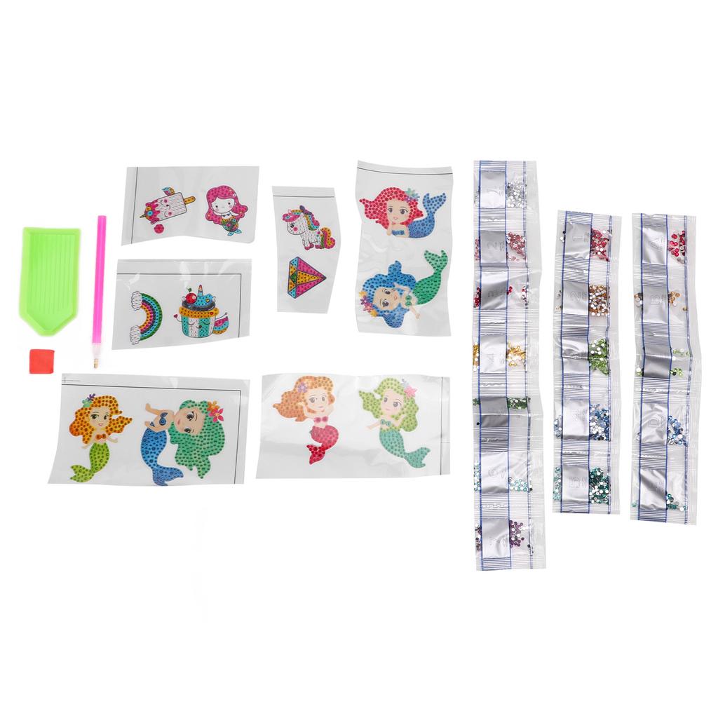 Rhinestone Painting Cartoon Character Sticker Sea Maid Shape Stress Relief Eco Friendly DIY Rhinestone Painting Stickers
