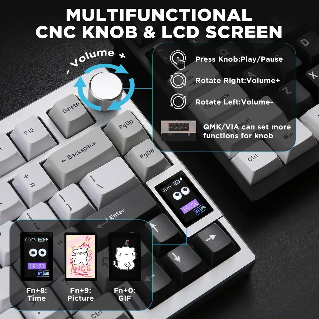 [YUNZII] AL80 Wireless Keyboard Cocoa Cream – Keyboard