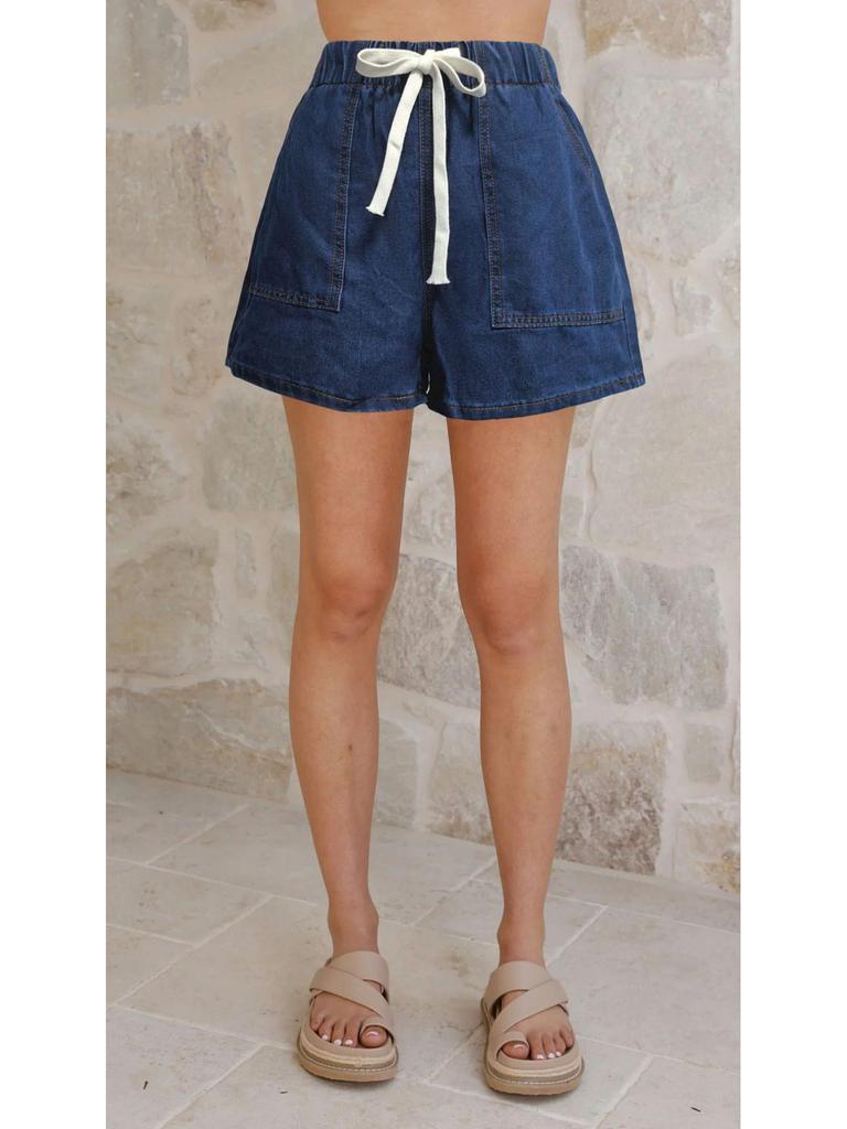 2025 Vintage Denim Two-Piece Set: Women's Loose Short-Sleeve Shirt & Shorts