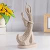 Artistic Home Accents Abstract Couple Sculpture Ornament, Resin Sandstone Style Statue, Romantic Durable Table Decor Embracing Figure for Living Room