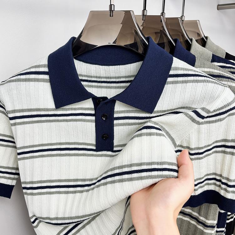Summer Short Sleevepolo Men s Striped Business M