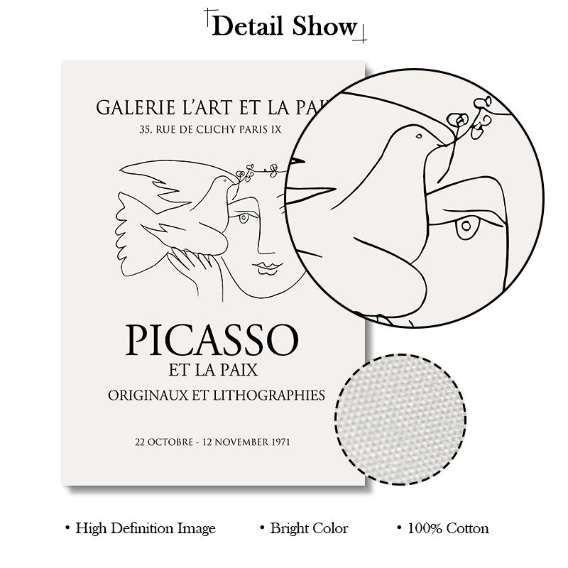 Abstract Line Bird Woman Face Canvas Paintings Picasso Matisse Minimalist Wall Art Poster Modern Print Pictures for Home Decor