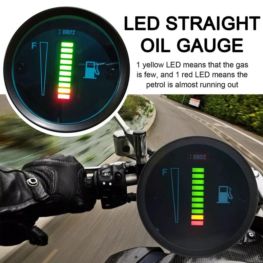 Indicator nivel combustibil universal pentru mașină și motocicletă, 12V, 2" 52mm, cu 8 LED-uri, S0L4