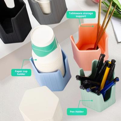 Yousheng Silicone Cup Dispenser Stackable Space-Saving Cup Storage Rack Mouthwash Cup Holder Small Disposable Paper Cup Holders for Bathroom Sink