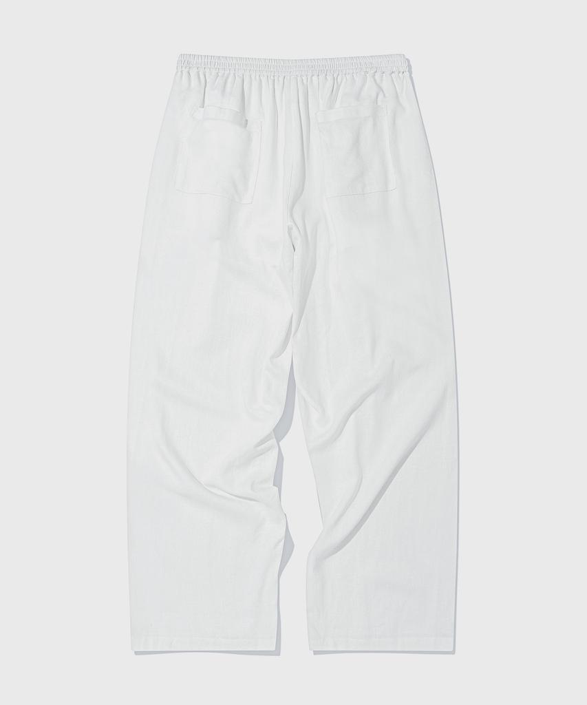 KIIMUIR (Women) Summer Semi-Wide Linen Pants_White
