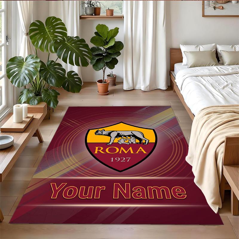 Crystal Velvet Rug Custom Name Text, Soft Non Slip Floor Mat Home DecorAS Roma