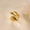 Fashion Asymmetric Wave Rings for Women Gold Plated Stainless Steel Geometric Ring Wedding Party Durable Jewelry Gift
