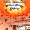 100 Pcs/Set Rain Silk Pendant Decoration Balloon Party Decoration Venue Layout Heart-shaped Balloon Sequin Pendant Decoration