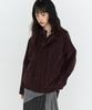 MONGDOL High-Neck Washed Leather Blouson Jacket Burgundy Mdjk051Burgundy
