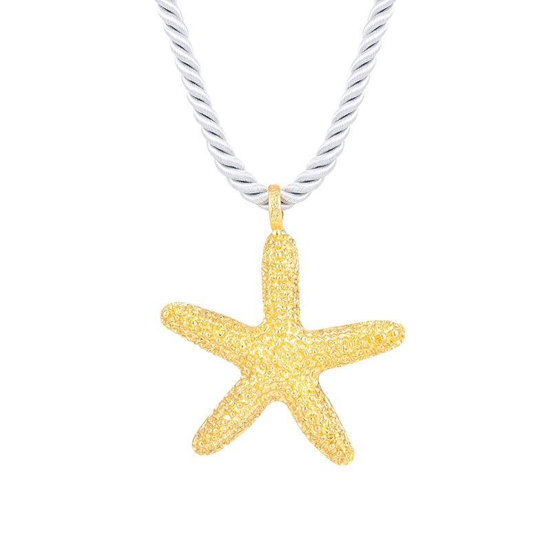 European and American Personality Party Exaggerated Star Vacation Beach Ocean Starfish Pendant Necklace Stud Earrings Jewelry Set