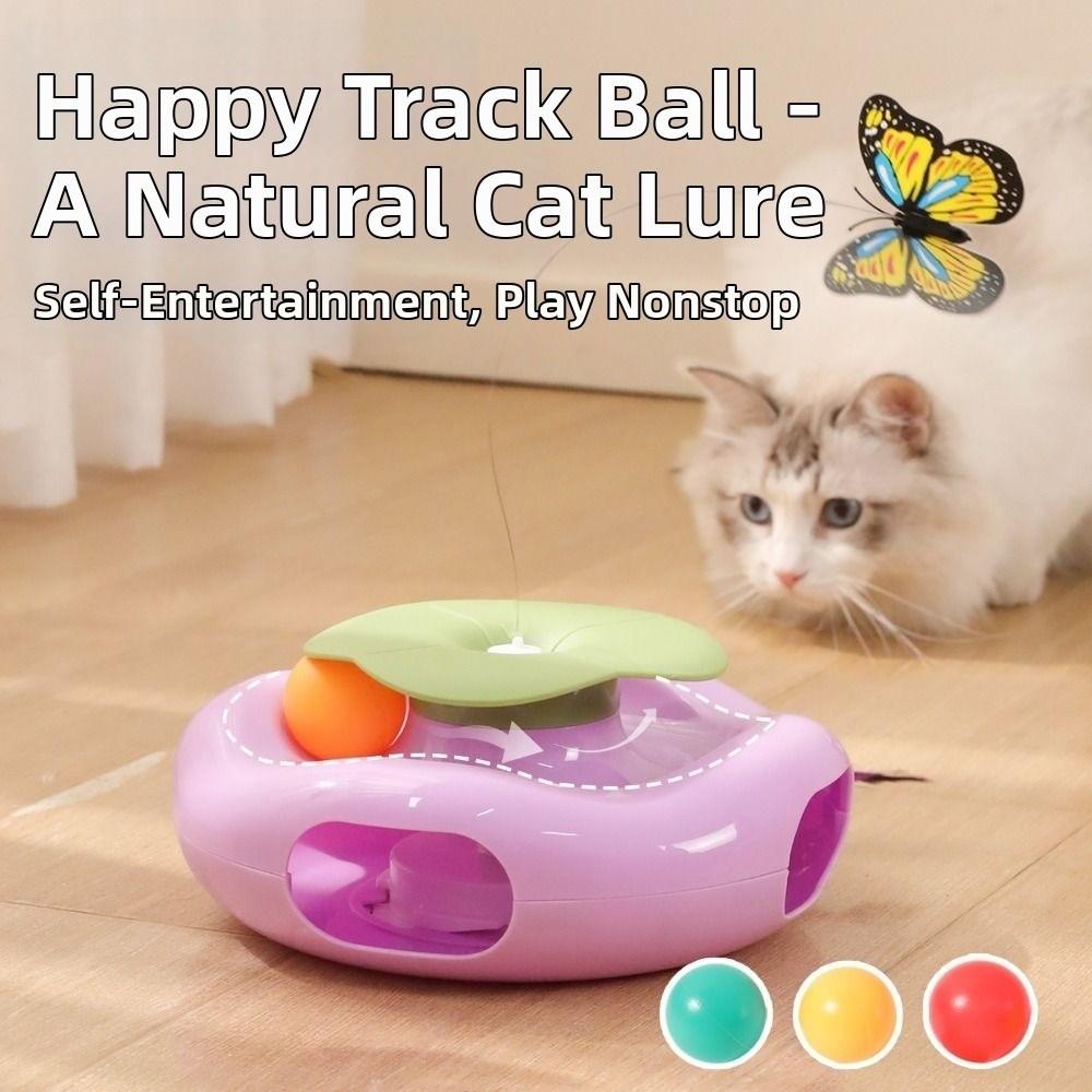 Built-in Feather Smart Interactive Cat Toy Non-slip Butterfly Cat Teaser Toy  Indoor