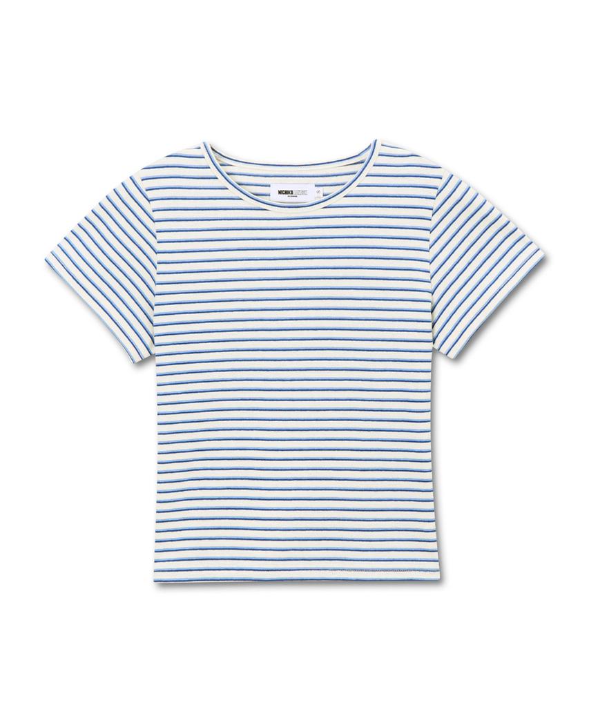Michikoleondeonkosino Marine Stripe Crop Top Blue
