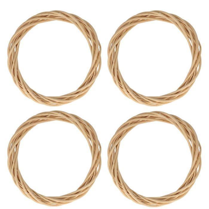 4 couronnes décoratives en osier 30 cm