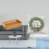 Festive Fruit Basket Snack Bowl And Bread Plate for Desktop with Christmas Pillow Cover Cushion Case