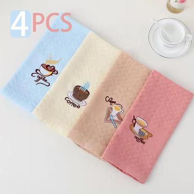 4-Piece Set, Embroidered Kitchen Tea Towels, 40*60cm.