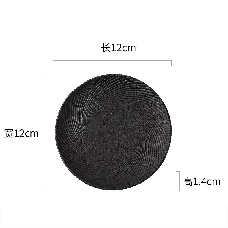 Einfarbiger gerippter flacher Keramikteller Kreativer Steakteller Dessert Sushi Gericht Servierteller Restaurant Spezialgeschirr