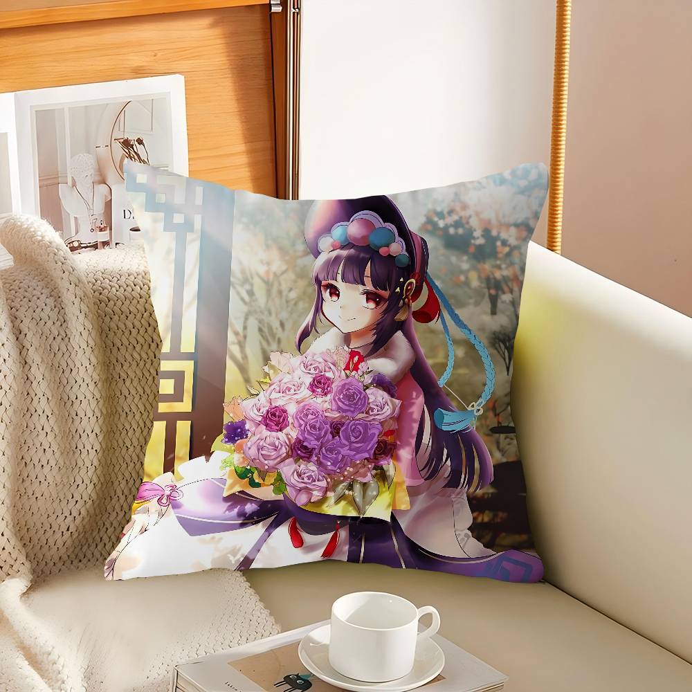 Genshin Yun-Jin Cushion Cover Pillow Cover Decor Pillowcase Printed Cushion Case For Couch