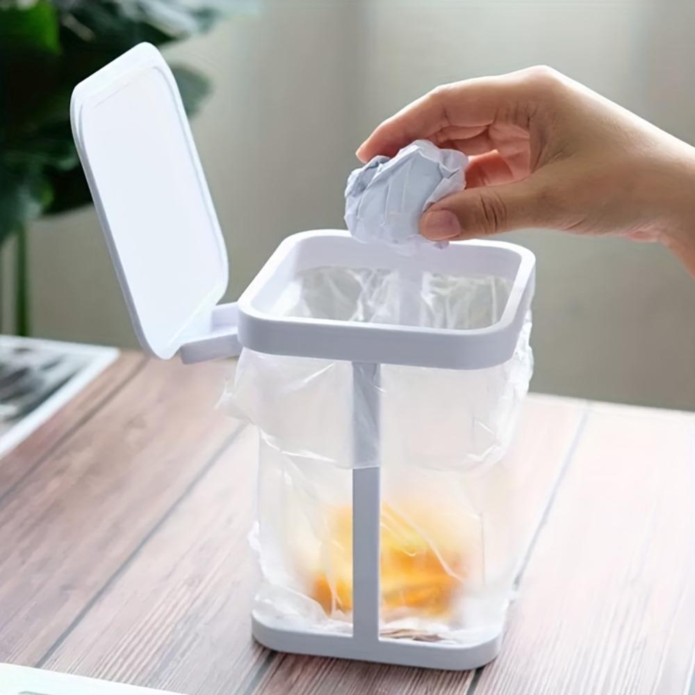 Mini Trash Can Holder Portable Food Waste Trash Bag Holder Foldable Plastic Garbage Bag Support  for Home Kitchen Desktop Office