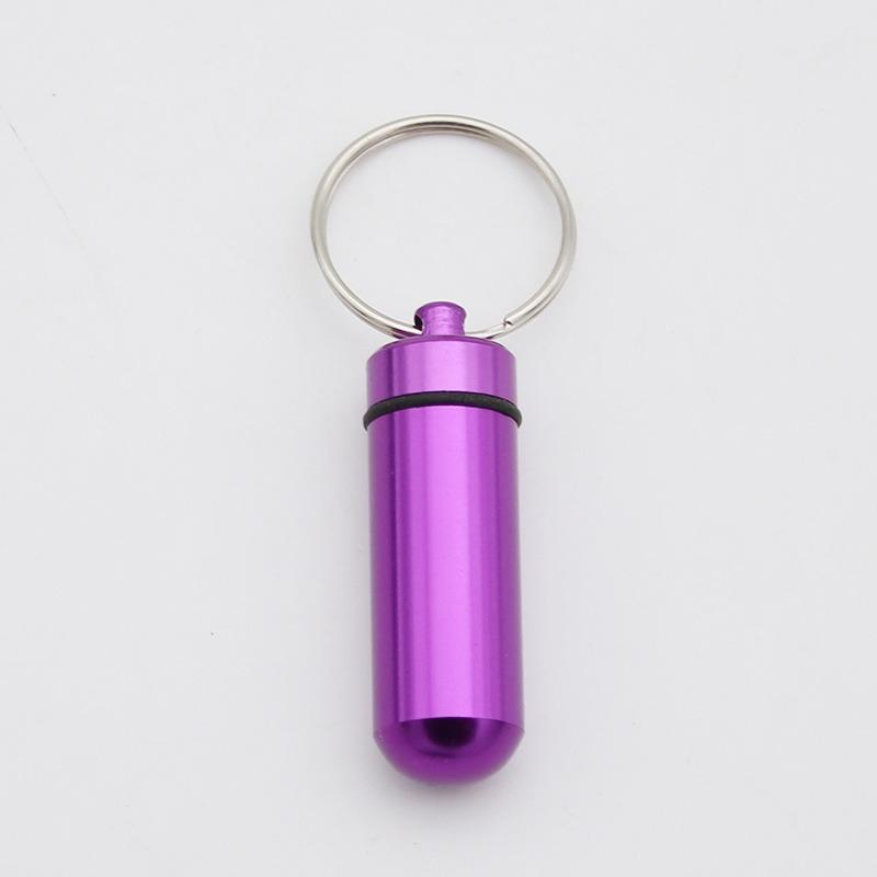 Portable Medicine Bottle  Mini Aluminum Alloy Keychain  Hanging Bottle  Sealed Compartment Waterproof Metal Medicine Box
